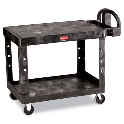Flat Shelf Utility Cart, Two-Shelf, 25.25w x 44d x 38.13h, Black1