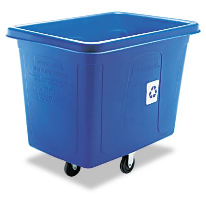Recycling Cube Truck, Rectangular, Polyethylene, 500 lb Capacity, Blue1