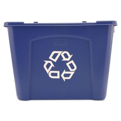 Stacking Recycle Bin, Rectangular, Polyethylene, 14 gal, Blue1