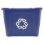 Stacking Recycle Bin, Rectangular, Polyethylene, 14 gal, Blue1