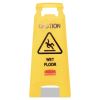 Caution Wet Floor Sign, 11 x 12 x 25, Bright Yellow, 6/Carton1