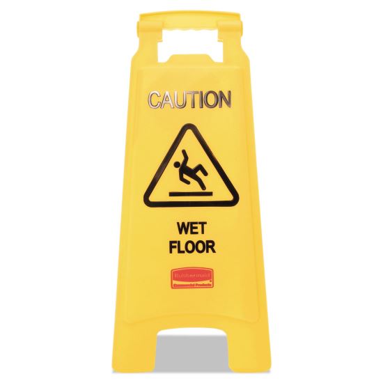 Caution Wet Floor Sign, 11 x 12 x 25, Bright Yellow, 6/Carton1
