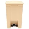 Indoor Utility Step-On Waste Container, Square, Plastic, 12 gal, Beige1