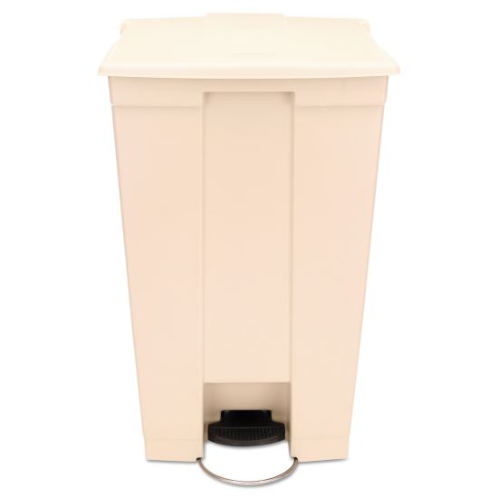 Step-On Receptacle with Wheels, Rectangular, Polyethylene, 23 gal, Beige1