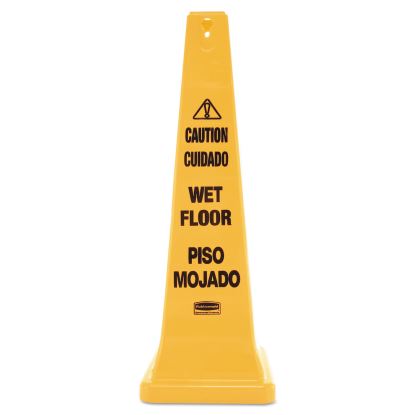 Multilingual Wet Floor Safety Cone, 12.25 x 12.25 x 361