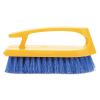 Iron-Shaped Handle Scrub Brush, Blue Polypropylene Bristles, 6" Brush, 6" Yellow Plastic Handle1