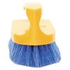 Iron-Shaped Handle Scrub Brush, Blue Polypropylene Bristles, 6" Brush, 6" Yellow Plastic Handle2