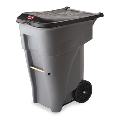 Brute Rollout Heavy-Duty Waste Container, Square, Polyethylene, 65 gal, Gray1