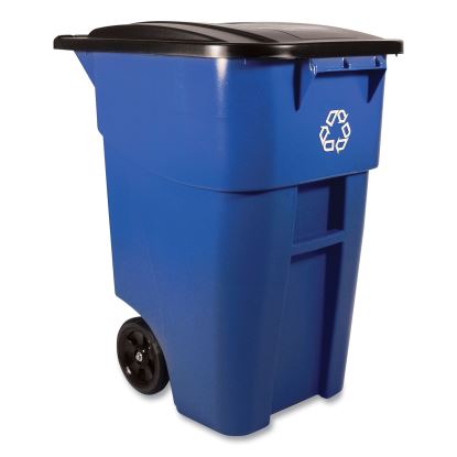 Brute Recycling Rollout Container, Square, 50 gal, Blue1