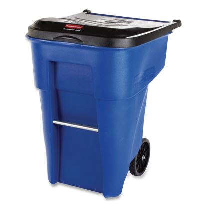 Brute Rollout Container, Square, Plastic, 50 gal, Blue1