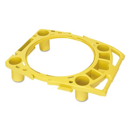 Standard Brute Rim Caddy, Four Compartments, Fits 32.5" Diameter Cans, 26.5 x 6.75, Yellow1