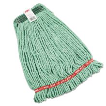 Web Foot Wet Mop Heads, Shrinkless, Cotton/Synthetic, Green, Medium1