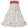 Web Foot Wet Mop Head, Shrinkless, Cotton/Synthetic, White, Large, 6/Carton1