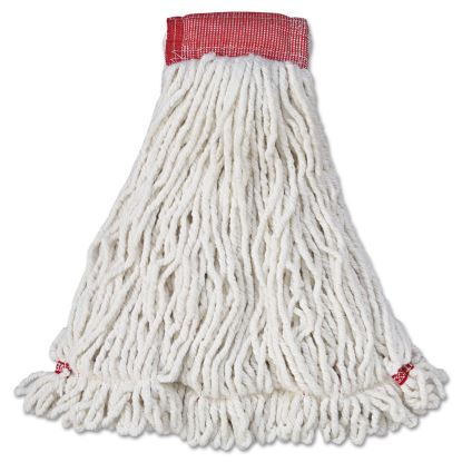 Web Foot Wet Mop Head, Shrinkless, Cotton/Synthetic, White, Large, 6/Carton1