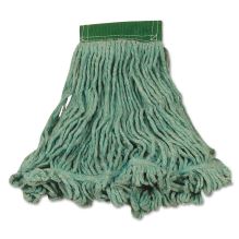 Super Stitch Blend Mop Heads, Cotton/Synthetic, Green, Medium, 6/Carton1