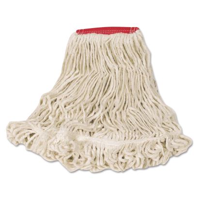 Super Stitch Looped-End Wet Mop Head, Cotton/Synthetic, Large Size, Red/White1