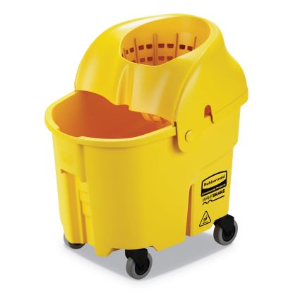 WaveBrake 2.0 Bucket/Wringer Combos, Down-Press, 35 qt, Plastic, Yellow1