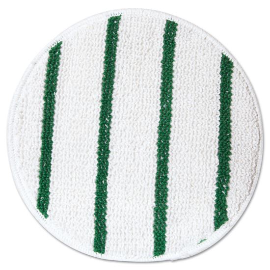 Low Profile Scrub-Strip Carpet Bonnet, 17" Diameter, White/Green1