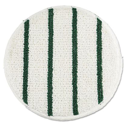Low Profile Scrub-Strip Carpet Bonnet, 19" Diameter, White/Green, 5/Carton1