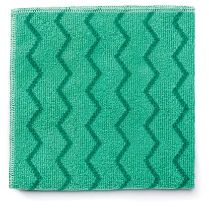 Reusable Cleaning Cloths, Microfiber, 16 x 16, Green, 12/Carton1