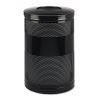Classics Perforated Open Top Receptacle, Round, Steel, 51 gal, Black1