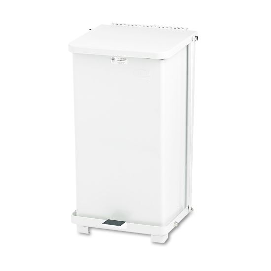 Defenders Biohazard Step Can, Square, Steel, 6.5 gal, White1