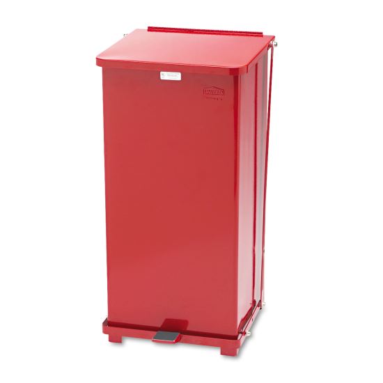 Defenders Biohazard Step Can, Square, Steel, 13 gal, Red1