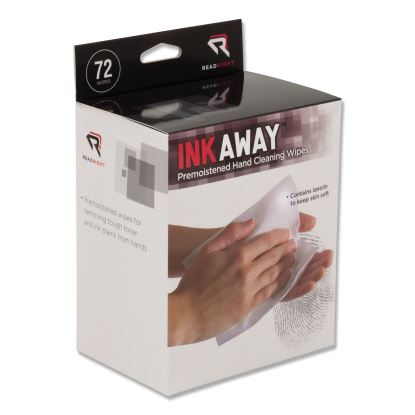 Ink Away Hand Cleaning Pads, Cloth, 5 x 7, White, 72/Pack1