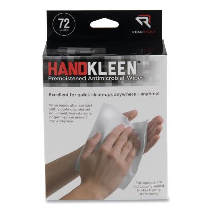 HandKleen Premoistened Antibacterial Wipes, 7 x 5, Foil Packet, 72/Box1