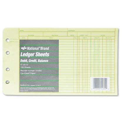 Four-Ring Binder Refill Sheets, 5 x 8.5, Green, 100/Pack1