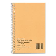 Single-Subject Wirebound Notebooks, 1 Subject, Narrow Rule, Brown Cover, 7.75 x 5, 80 Eye-Ease Green Sheets1