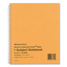 Single-Subject Wirebound Notebooks, 1 Subject, Narrow Rule, Brown Cover, 8.25 x 6.88, 80 Eye-Ease Green Sheets1
