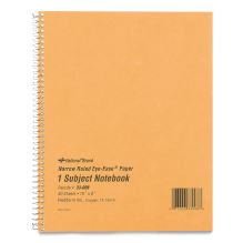 Single-Subject Wirebound Notebooks, 1 Subject, Narrow Rule, Brown Cover, 10 x 8, 80 Eye-Ease Green Sheets1