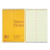 Standard Spiral Steno Pad, Gregg Rule, Brown Cover, 60 Eye-Ease Green 6 x 9 Sheets2