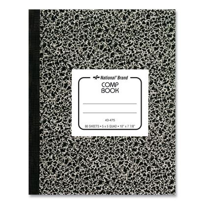 Composition Book, Quadrille Rule, Black Marble Cover, 10 x 7.88, 80 Sheets1