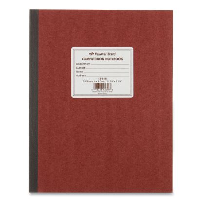 Computation Notebook, Quadrille Rule, Brown Cover, 11.75 x 9.25, 75 Sheets1