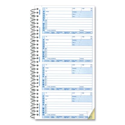 Telephone Message Book, Two-Part Carbonless, 5 x 2.75, 4/Page, 400 Forms1