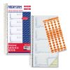 Wirebound Message Book, Two-Part Carbonless, 5 x 2.75, 4/Page, 400 Forms, 120 Labels2