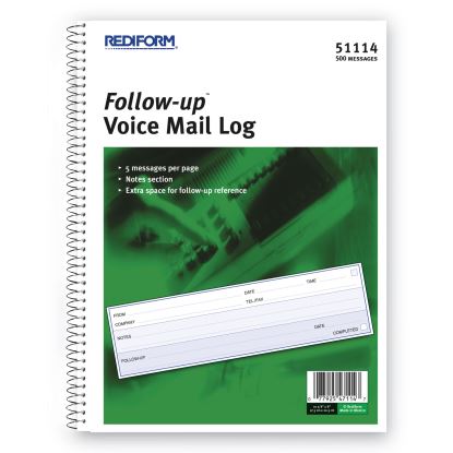 Voice Mail Wirebound Log Books, 8 x 10.63, 5/Page, 500 Forms1
