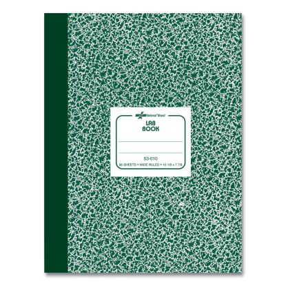 Lab Notebook, Wide/Legal Rule, Green Marble Cover, 10.13 x 7.88, 96 Sheets1