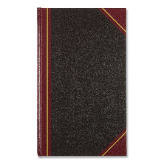 Texthide Eye-Ease Record Book, Black/Burgundy/Gold Cover, 14.25 x 8.75 Sheets, 300 Sheets/Book1