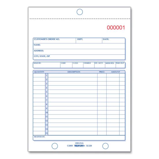 Sales Book, Three-Part Carbonless, 5.5 x 7.88, 1/Page, 50 Sets/Book1