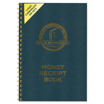 Money Receipt Book, Two-Part Carbonless, 7 x 2.75, 4/Page, 300 Forms1