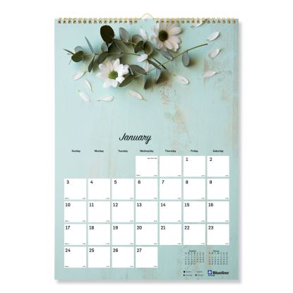 Romantic Wall Calendar, Romantic Floral Photography, 12 x 17, Multicolor/White Sheets, 12-Month (Jan to Dec): 20231