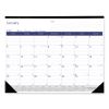 DuraGlobe Monthly Desk Pad Calendar, 22 x 17, White/Blue/Gray Sheets, Black Binding/Corners, 12-Month (Jan to Dec): 20232