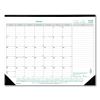 EcoLogix Monthly Desk Pad Calendar, 22 x 17, White/Green Sheets, Black Binding/Corners, 12-Month (Jan to Dec): 20231