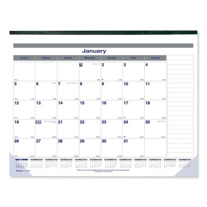 Net Zero Carbon Monthly Desk Pad Calendar, 22 x 17, White/Gray/Blue Sheets, Black Binding, 12-Month (Jan to Dec): 20231