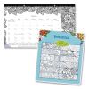 Monthly Desk Pad Calendar, DoodlePlan Coloring Pages, 17.75 x 10.88, Black Binding, Clear Corners, 12-Month (Jan-Dec): 20232