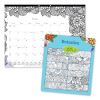 Monthly Desk Pad Calendar, DoodlePlan Coloring Pages, 22 x 17, Black Binding, Clear Corners, 12-Month (Jan to Dec): 20221