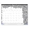 Monthly Desk Pad Calendar, DoodlePlan Coloring Pages, 22 x 17, Black Binding, Clear Corners, 12-Month (Jan to Dec): 20232